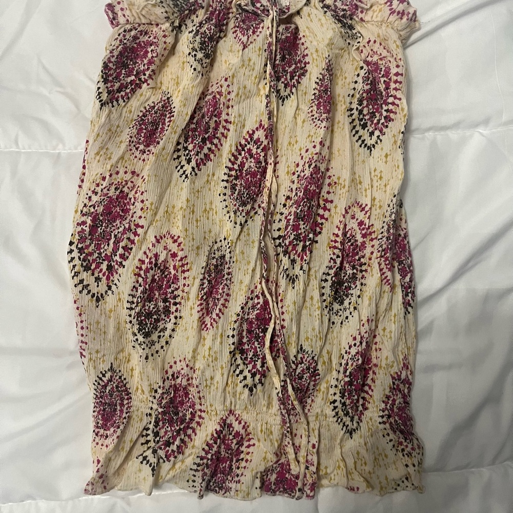 Decree Cream and Pink Maxi tube tin tank top strapless